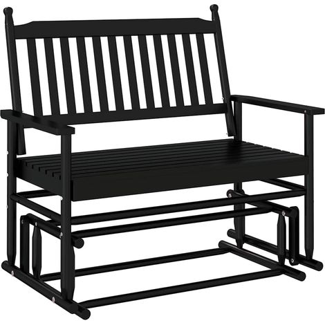 Banc à bascule de jardin 118 x 70 x 104,5 cm en bois de peuplier noir DEC028718
