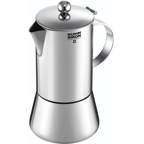 Kuhn Rikon 38095 Caffettiera Italiana Espresso Juliette Acciaio Inox 0,5L 10 Tazze Induzione, 0,5 Litri