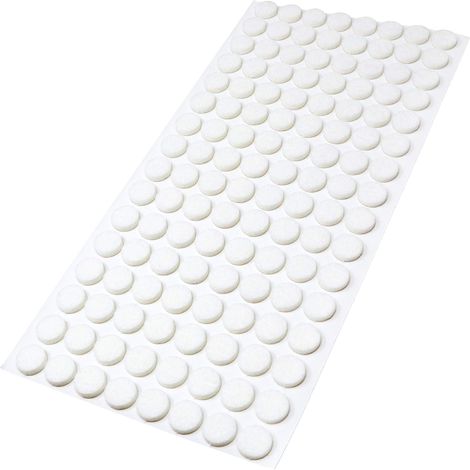 Adsamm® / 128 x feltrini autoadesivi/Bianco/ø 12 mm/Rotondo/piedini per mobili in feltro da 3.5 mm di spessore/pad protettivi per arredi (1/4)