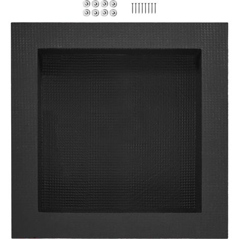 Niche de Douche à Encaster 40,64 x 40,64 cm, Étagère Unique, Coins Carrés, Protection Scellée, Rangement Moderne pour Savon, Salle de Bain, Noir (1/5)