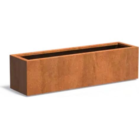 Adezz Pflanzgefäß Carrez Standard Rechteck aus Corten-Stahl Pflanzkübel Größe 150x40x40 cm (1/2)
