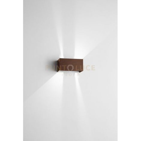 DOUBLE CUBE APPLIQUE DA ESTERNO 20W 1490LM 3000K CORTEN 20X10CM