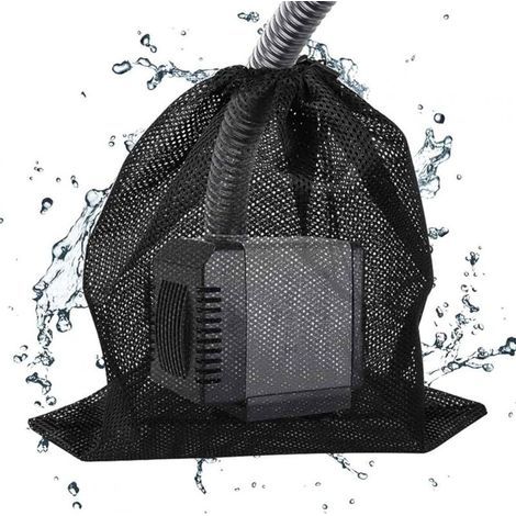 pair Aiperq Lot de 2 sacs de blocage pour pompe de bassin - Filet de filtration industriel - Pour filtre de bassin biologique - Noir