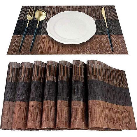 Platzset, 8 gewebte Vinyl-Platzsets pro Gruppe, Bambus-PVC-Isoliermatte