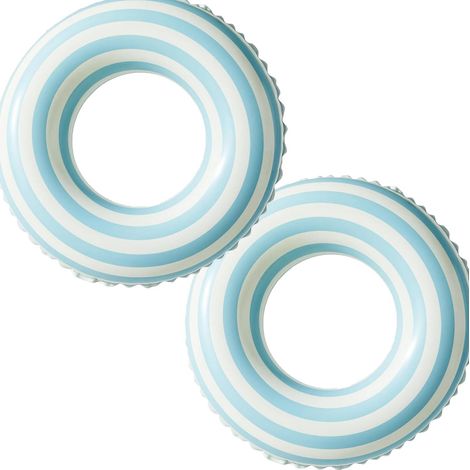 Stries Bouee Piscine Adulte, 2PCS Bouée Piscine Anneau de Natation, Bouée Gonflable Rétro Rayée en PVC Bouée Piscine, pour Les Vacances à la Plage et Les fêtes de Piscine (1/5)