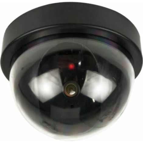 Lot de 4 caméras dômes antivol factices (noires) avec LED clignotantes. (1/5)