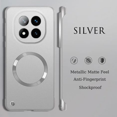 (Argent, Redmi K80 Pro) Étui de protection magnétique luxueux, ultra-fin et sans cadre en métal, offrant une protection antichoc supérieure. (1/4)