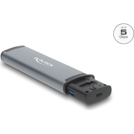 Delock Lector de tarjetas USB 5 Gbps con ranuras para SD y Micro SD, y compartimentos de almacenamiento para tarjetas de memoria
