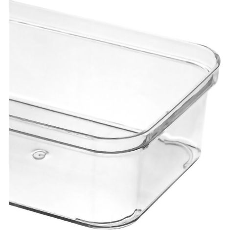 Japanisches Schubladen-Organizer-Set, transparente Kunststoff-Trennbox für Küche, Schreibwaren und Besteck, mittlere Größe, ohne Deckel (1/3)