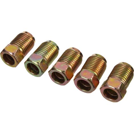 5x 3/16'' Copper Brake Line Pipe Fittings Metric Male End Union Nuts M10 x 1mm (1/3)