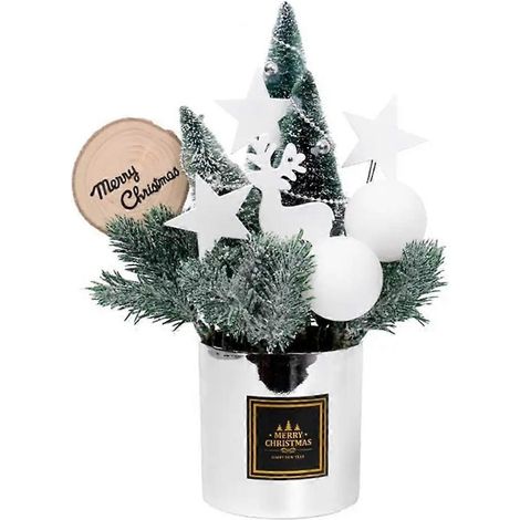 Künstlicher Topf-Weihnachtsbaum, Miniatur-Weihnachtsbäume für den Schreibtisch