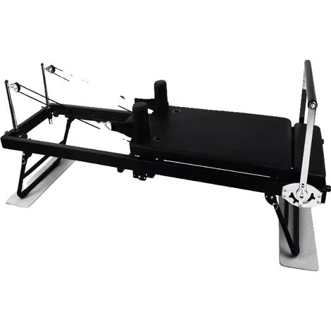 Máquina de Pilates plegable, resistencia ajustable, acero duradero, color negro. (1/2)