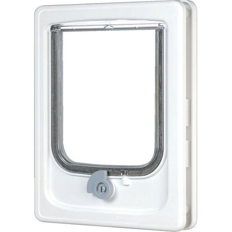 4-fach Katzenklappe mit Tunnel - ZOLUX - B20 x H25 cm - Für Holz-, PVC- und Metalltüren - Catwalk - Weiß (1/4)