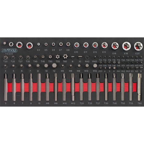 Kstools – Module d'embouts de vissage TORX® 88 pièces – Empreinte découpée au laser – Mousse imputrescible pour servantes et établis