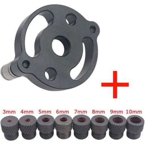 Guide de perçage pour chevilles, dispositif de positionnement pour perforateur en alliage d'aluminium (corps de positionnement + 8 jeux de forets) (1/4)
