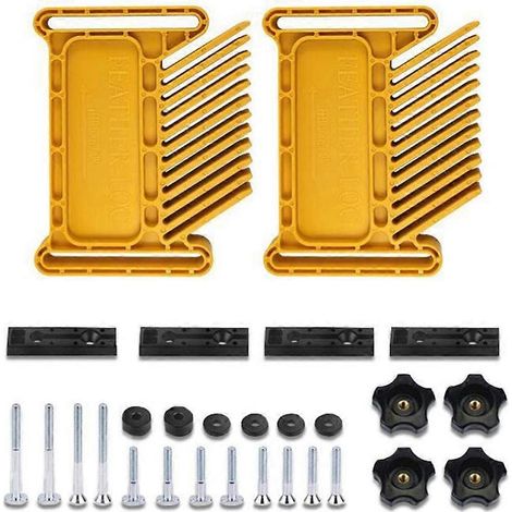 Jeu de 2 planches de travail à fentes en T, rainures d'onglet pour atelier, établi de menuiserie, accessoires professionnels, bois robuste, rainurage précis, lot double. (1/5)
