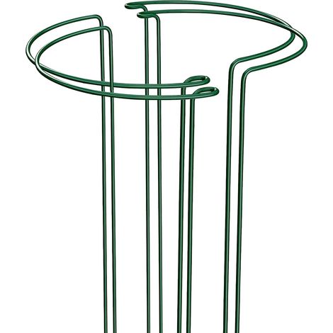 Lot de 4 Tuteur pour Plante 25cm x 40cm, Aidez Vos Plantes à Pousser, Supports de Jardin en Métal, Anneau de Support de Plantes de Jardin Vert pour Pivoines Hortensias Roses Sédum Légumes Tomates