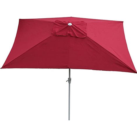 Sombrilla de jardín rectangular inclinable de 2x3 m poliéster/aluminio 4,5 kg color burdeos 040003891 (1/5)