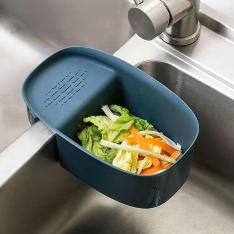 1 passoire d'évier multifonctionnelle en forme de selle, panier d'égouttage, égouttoir de cuisine (1/5)