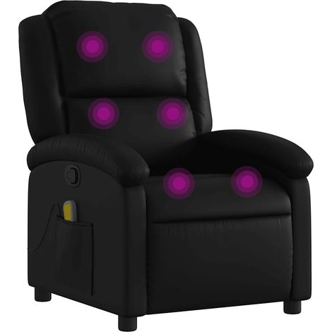 Maison Exclusive - Massage-Relaxsessel, Kunstleder, Schwarz (1/5)
