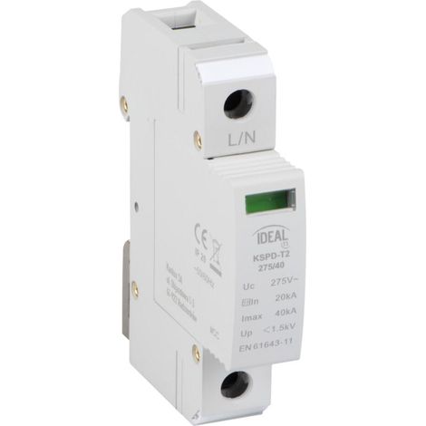 Parafulmine kanlux kspd-t2 275/40 20 kA 91 mm altezza (1/3)