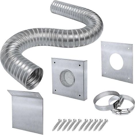 Kit d'admission d'air frais pour poêle à granulés 2 x 60 pouces, kit d'arrivée d'air froid extérieur, argent