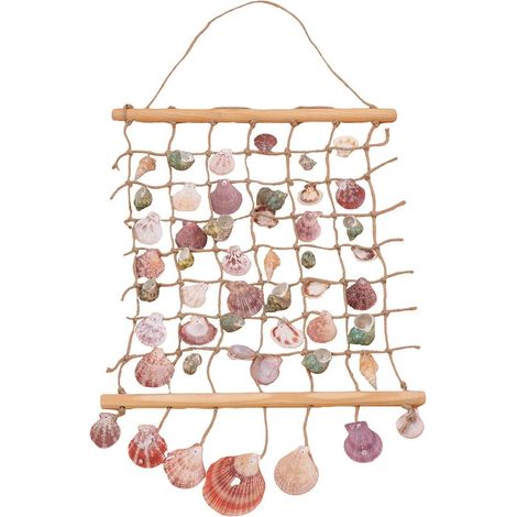 Ornement Suspendu en Coquillages Naturels Méditerranéens, Tenture Murale Décorative Taille Moyenne, Décorations Murales pour Chambre D’garçon et Filles, Salon et Bureau, Matériaux (1/5)