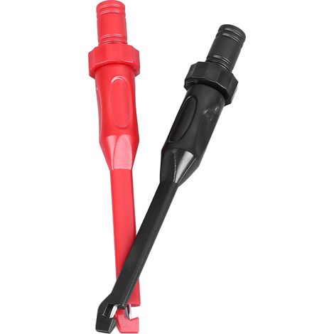 2 pinces crocodile avec fiche banane 4mm, accessoires multimètre, noir et rouge, pour mesures et tests électriques (1/5)