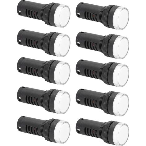 Lot de 10 voyants indicateurs d'économie d'énergie à LED rouge et verte pour moteurs 220 V (CA/CC)