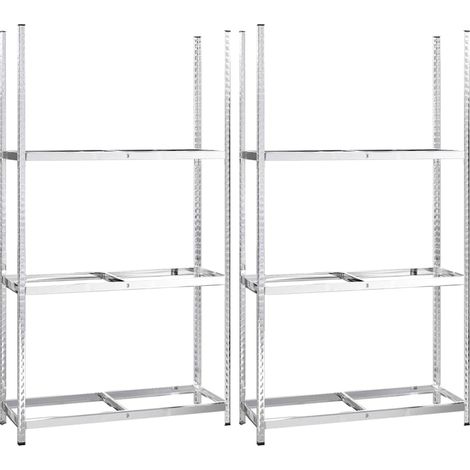 vidaXL Estanterías de neumáticos 3 niveles 2 uds acero 110x40x200 cm (1/2)