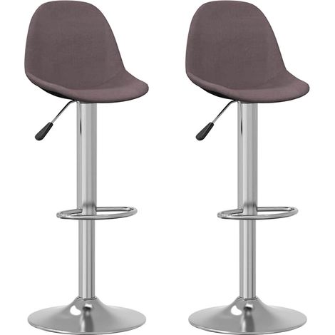 vidaXL Tabourets de bar lot de 2 taupe tissu (1/5)