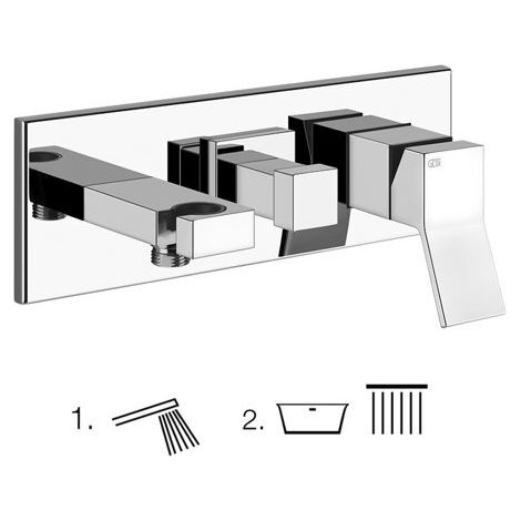 Gessi Rettangolo K, kit prêt à poser pour mitigeur monocommande