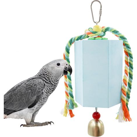 Bird Beak Grinding Stone, Parrot Chew Toys with Bells, Parakeet Toys, Cage Accessories for African Grey, Amazon Parrots, Budgies, Cockatiels, Lovebirds, Conures, Quakers, Small to Medium Birds (1/5)