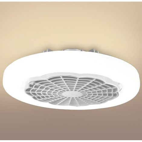 Ventilateur de plafond avec télécommande et éclairage, ventilateur de plafond fermé de 10 pouces, 3 couleurs, 3 vitesses (1/5)