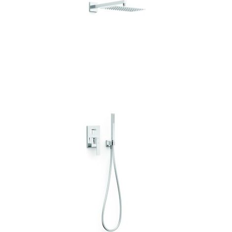 Kit mitigeur encastré 2 voies Rapid‑box pour douche Slim Chrome - TRES 20238004