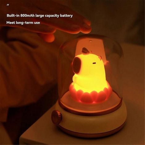 Lampe de nuit Lotus Capybara porte-bonheur, motif dessin animé, verte (1/5)