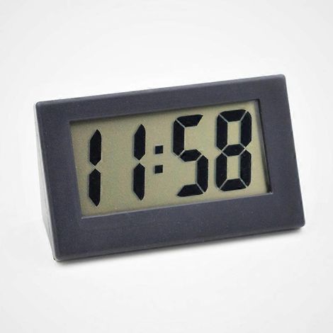 Horloge de bureau numérique avec écran LCD et support adhésif, mini horloge en plastique, 1 pièce