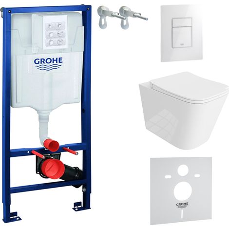 GROHE WC Set mit Vorwandelement, Wand-WC und Spülknopf (1/5)