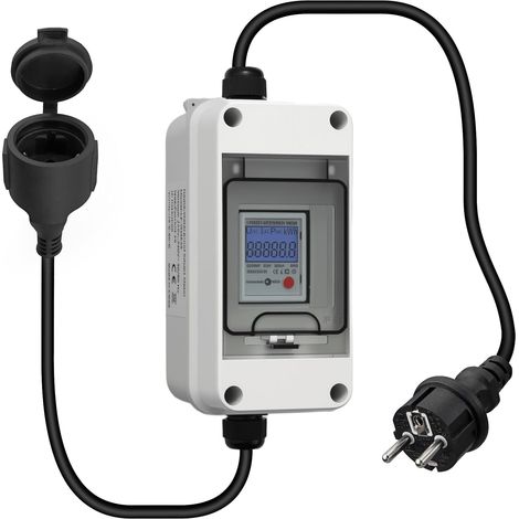 Compteur d'Énergie Prise IP65 - Wattmètre Extérieur Camping (1/5)