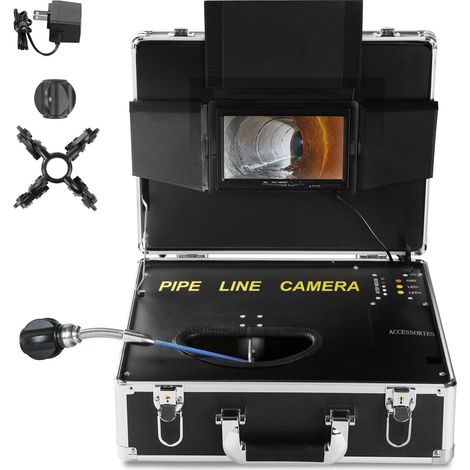 Rohrinspektionskamera mit 17,9 cm Bildschirm, 1000 TVL Kamera, 30,5 m Kabel, DVR-Funktion, IP68 wasserdicht, 12 einstellbare LEDs, 16 GB SD-Karte im Lieferumfang enthalten. (1/5)