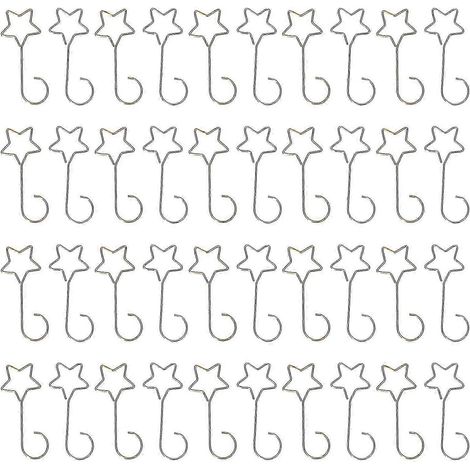 Crochets métalliques en forme d'étoile à cinq branches compatibles avec les couronnes de Noël et crochets en forme de S pour les décorations de Noël à la maison. (1/5)