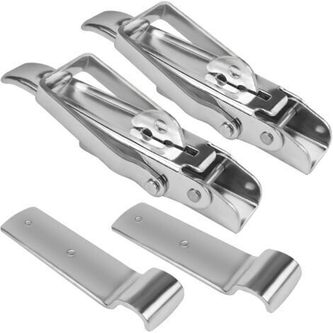Lot de 2 fermetures excentriques avec sécurité (210 mm), grande fermeture à cliquet pour voiture/remorque/benne basculante, fermeture de paroi de bord, fermeture de remorque, galvanisée