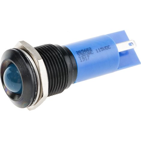 Voyant LED lumineux Bleu RS PRO, dia. 16mm, 115 V dc, 230V c.a., IP67 ( Prix pour 1 )