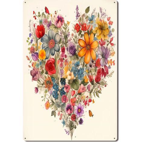Plaque en Métal Vintage Décorative pour Jardin de Terrasse, Durable et Élégante pour Animé Vos Extérieurs 40x30 cm. (1/5)