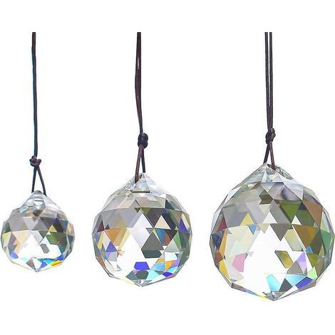 30/40/50mm Faceted Crystal Ball Suncatcher Glass Chandelier Prisms Hanging Lamp Drop Pendants (1/5)