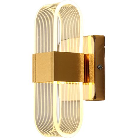 Applique murale LED Toivize Acrylique Doré Design Moderne Lumière 3 Couleurs 3000-6000K Finition Grain Vertical Intérieur Élégant (1/5)