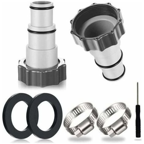Set of 2 pool hose adapters, pool adapters, adapters for Intex pools, pump hose adapters, connection for pool hoses with Ø 32 and 38 mm (1/5)