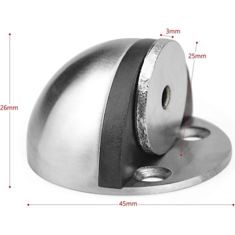 Butoir de porte en acier inoxydable Butée de Porte Magnétique, Arrêt de Porte Adhesive Avec Vis de Montage et 3M Colles Pour Protéger la Porte et Mur (1/3)