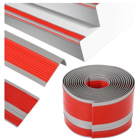 Nez de marche profilé d'escalier, PVC, adhésif et antidérapant, L gris foncé, 5x2.5cm , 300cm