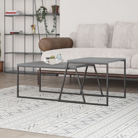 Decortie Pal Moderner Couchtisch Anthrazit Grau Mehrzweck H 38cm